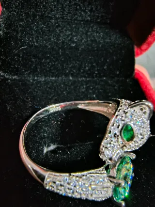 Anello Moissanite Leopardo 2ct Verde