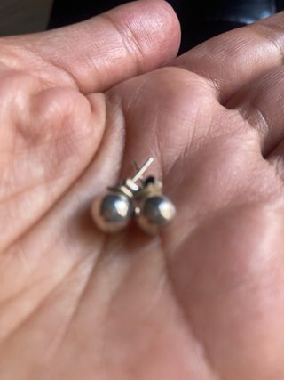 Pendientes bola plata