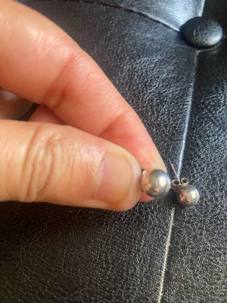 Pendientes bola plata