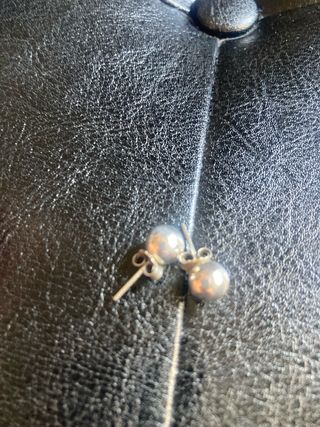 Pendientes bola plata