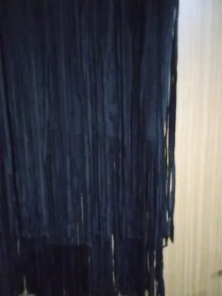 Falda larga negra con flecos Talla M