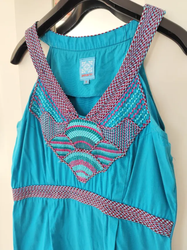 Vestido corto Amarti azul y turquesa