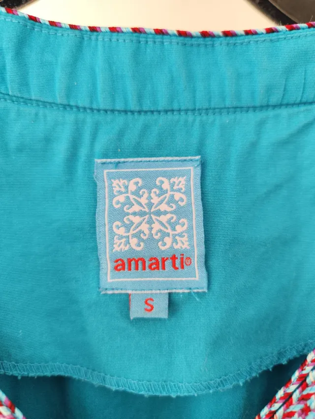 Vestido corto Amarti azul y turquesa