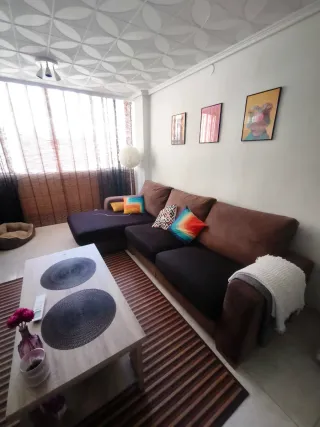 Sofá Chaiselongue Marrón y Negro