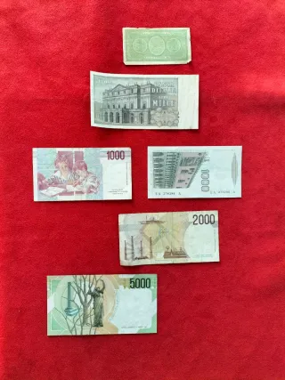 Banconote Lire Italiane - Lotto misto 6 pz.