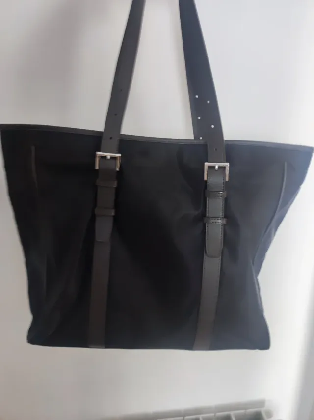 Bolso Prada Milano Negro y Plateado
