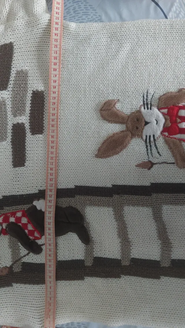 Conjunto jersey lana conejitos y pantalón de pana