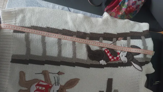 Conjunto jersey lana conejitos y pantalón de pana