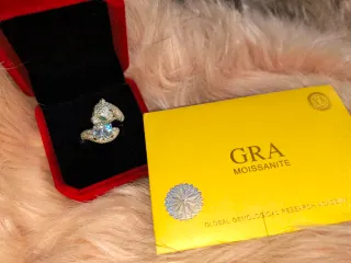 Anello Leopardo Moissanite 2ct Argento