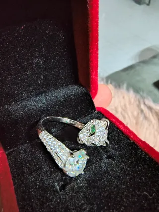 Anello Leopardo Moissanite 2ct Argento