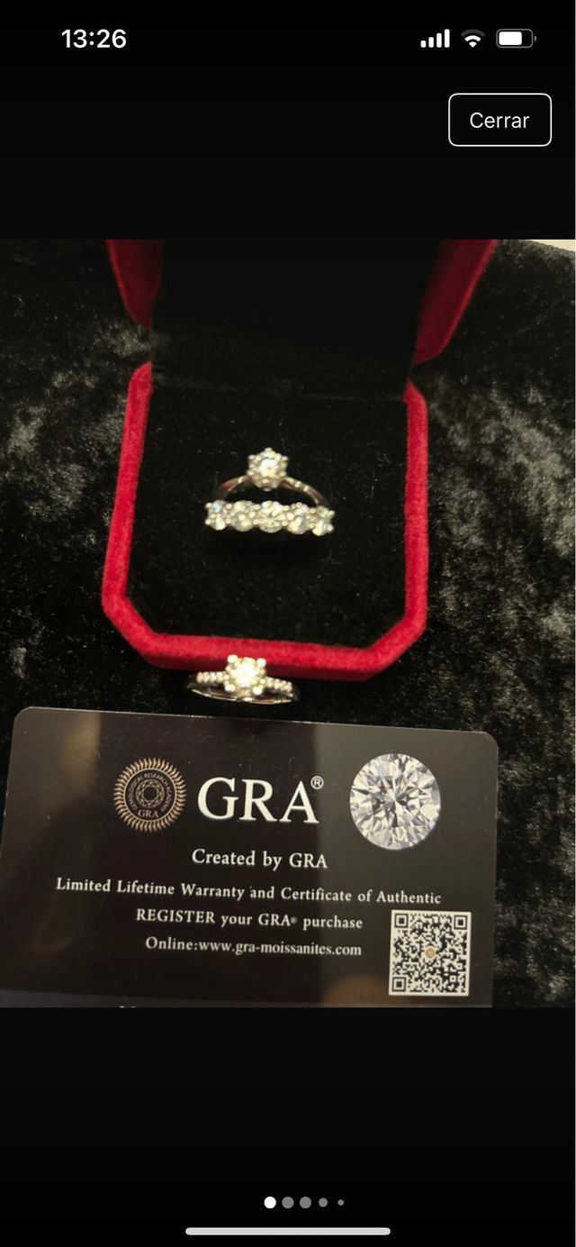 3 Anillos Moissanita GRA Brillan como Diamante