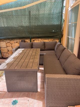 Conjunto Muebles Jardín Ratán Negro