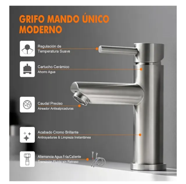 Grifo Monomando Ibergrif M11103 Latón