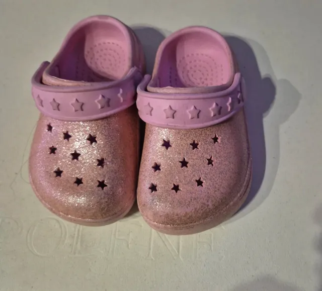 Zuecos rosas con estrellas Talla  22