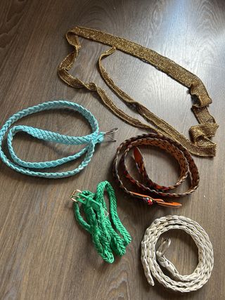 Lote 5 Cinturones Trenzados y Metalizados