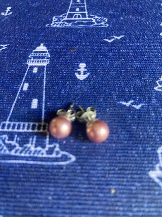 Pendientes bola rosa