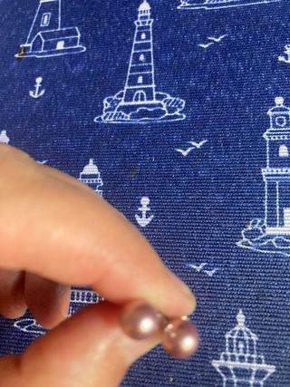 Pendientes bola rosa