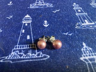 Pendientes bola rosa