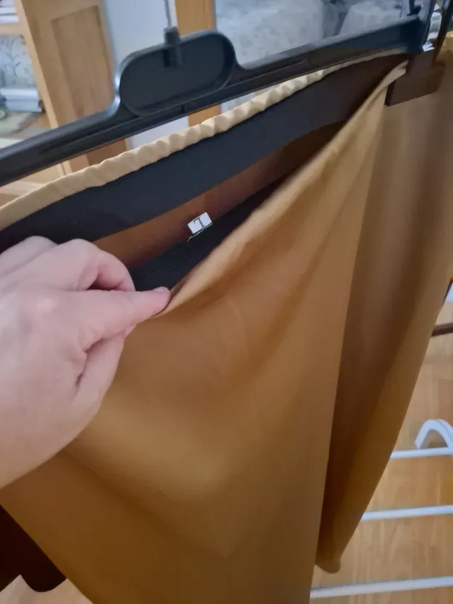 Falda larga satén marrón/dorado Talla L