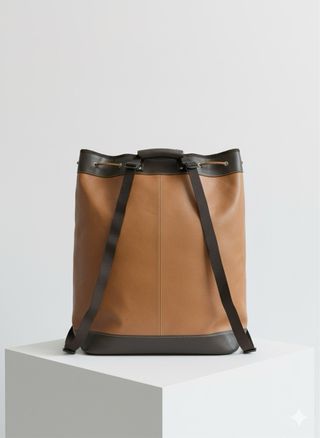 Bolso de cuero marrón tipo saco