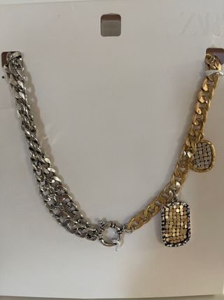 Collar Zara eslabones dorados y plateados