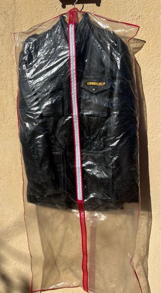 Chaqueta Cuero Vintage Garibaldi Moto. Talla 52