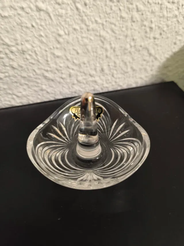 Anello portachiavi in vetro con dettagli in argento