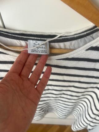 Jersey Zara Rayas Blanco y azul