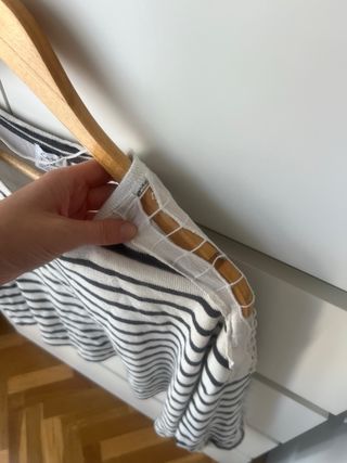 Jersey Zara Rayas Blanco y azul