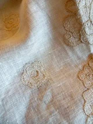 Stoffa vintage lino e Macramè