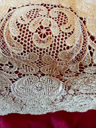 Stoffa vintage lino e Macramè