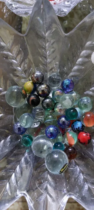 Biglie in vetro + in gomma