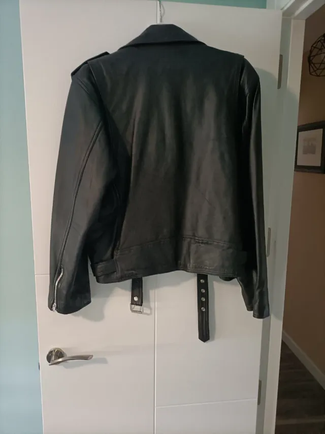 Cazadora Piel Negra Talla L