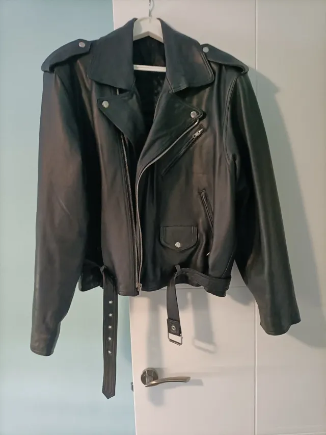 Cazadora Piel Negra Talla L