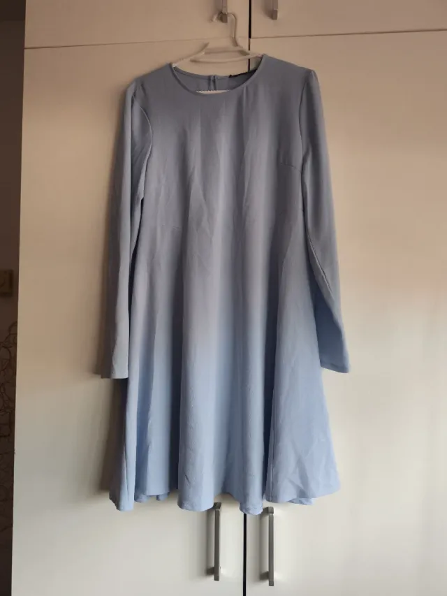 Vestido celeste manga larga