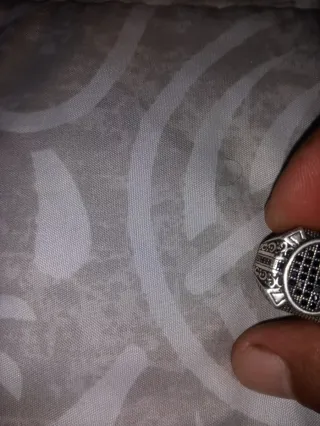 Anillo Plata 925 Diseño Cuadrado Negro