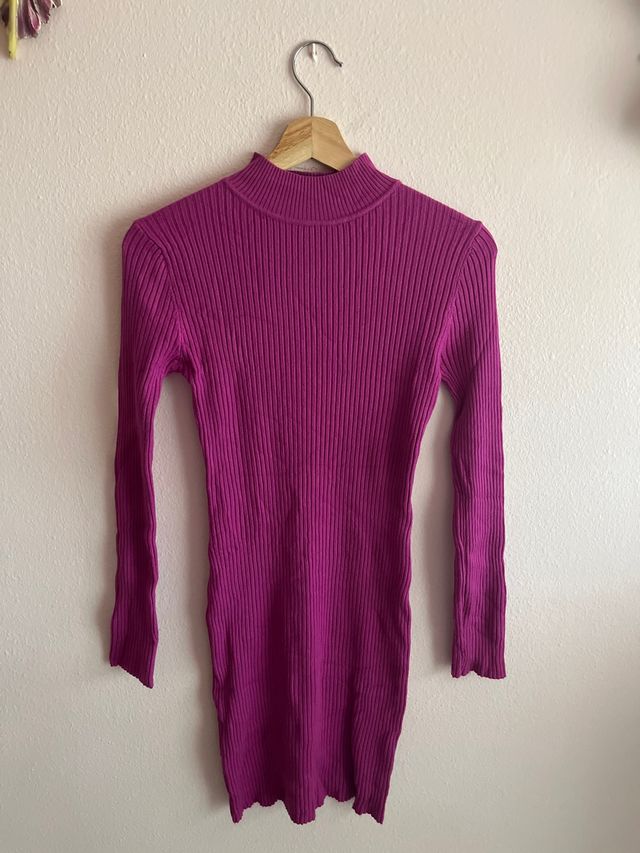 Vestido buganvilla ajustado cuello alto Talla S