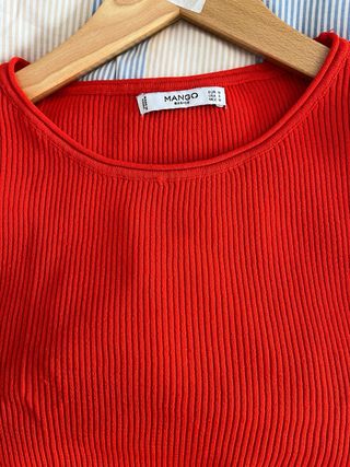 Camiseta Mango Básicos Roja Talla M