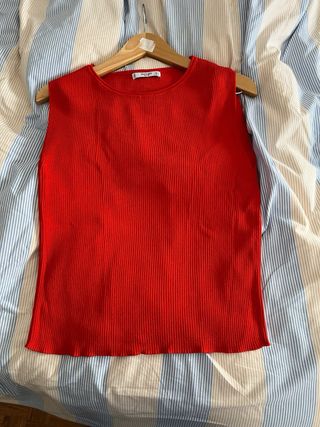 Camiseta Mango Básicos Roja Talla M