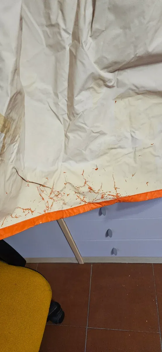 Cerata arancione pantalone e giacca da lavoro/barc