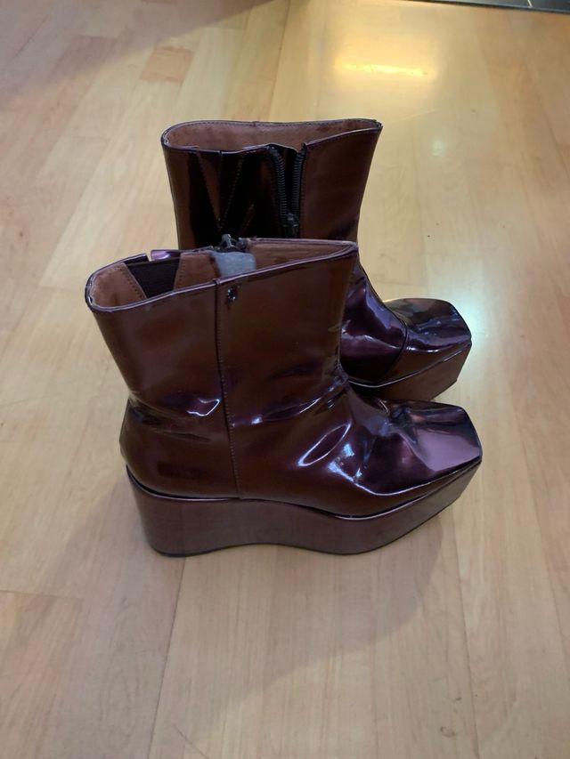 Botines Jeffrey Campbell Burdeos Charol