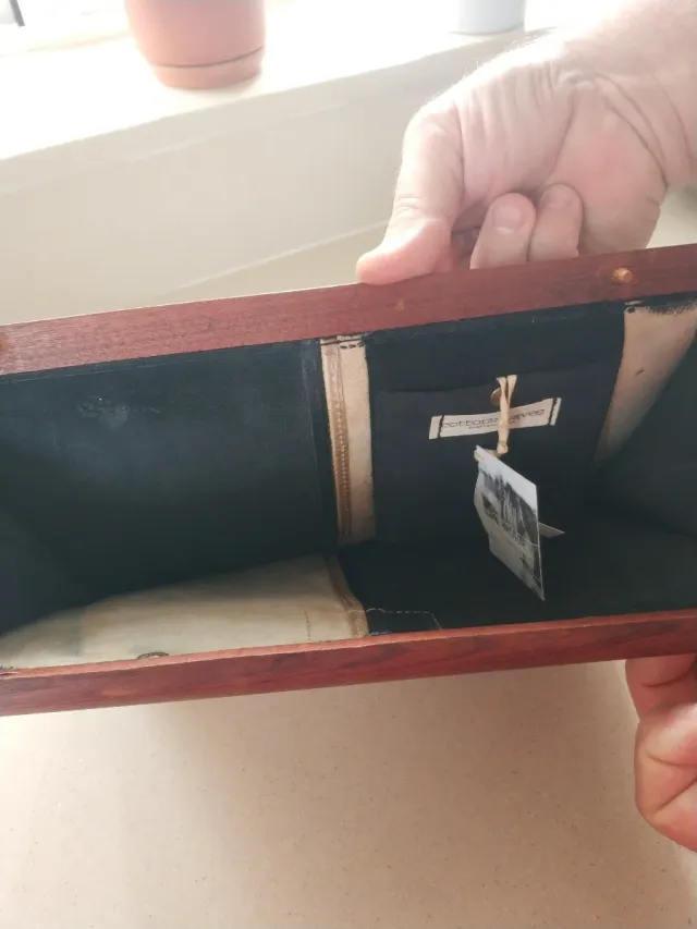 Bolso cartera piel Cotton Waves beige/negro