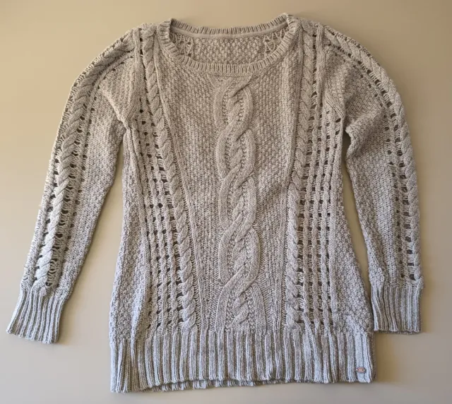 Jersey de punto trenzado gris