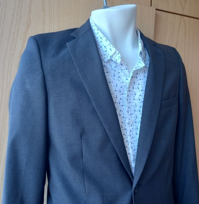 Americana Zara Man T 48 (S/M) Gris muy oscuro