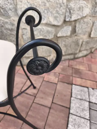 Banco recibidor forja y tapizado