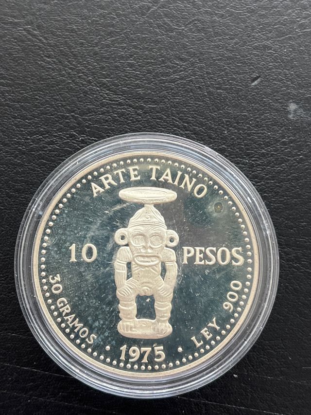 República Dominicana 10 Pesos 1975 Plata