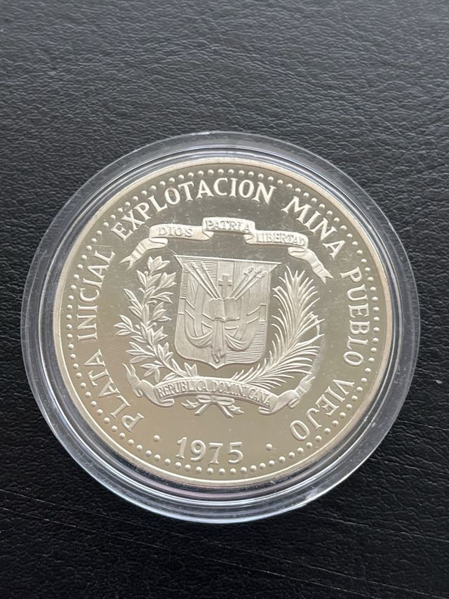 República Dominicana 10 Pesos 1975 Plata