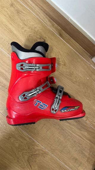 Botas de esquí infantiles rojas