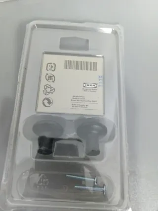 2 Pomos Puerta Redondos Negros IKEA