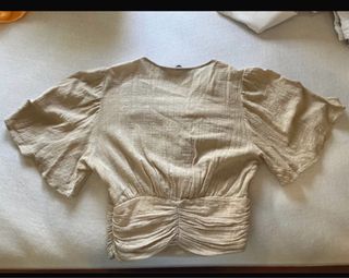 Blusa Zara Beige Manga Corta